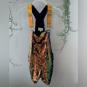Jackalope Land Sequin Overalls